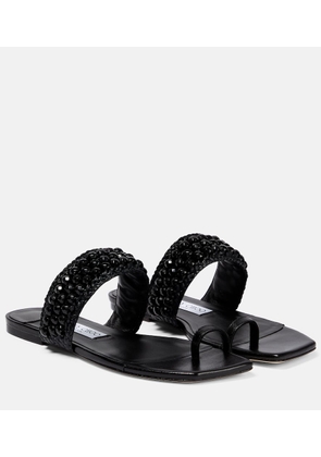 Jimmy Choo Amoure Flat embellished raffia sandals