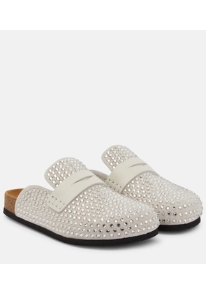 JW Anderson Crystal-embellished suede slippers