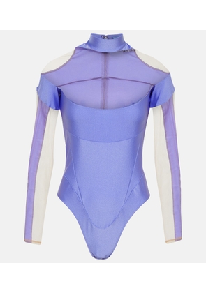 Mugler Paneled tulle bodysuit