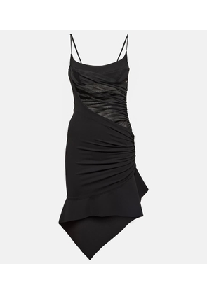 Mugler Asymmetric gathered minidress