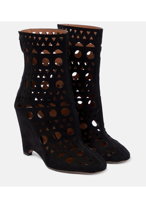 Alaia Vienne suede wedge ankle boots