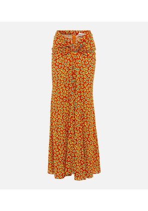 Rabanne Low-rise printed jersey maxi skirt