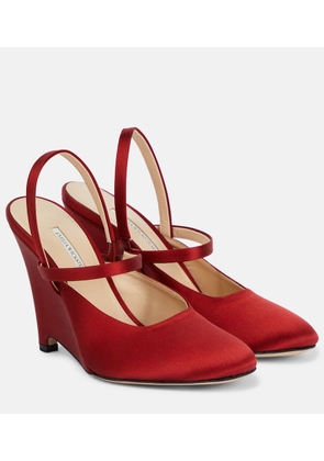 Emilia Wickstead Aster satin wedge pumps