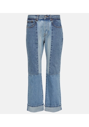 Victoria Beckham Paneled high-rise straight jeans