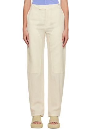 Eckhaus Latta Off-White Relaxed-Fit Trousers