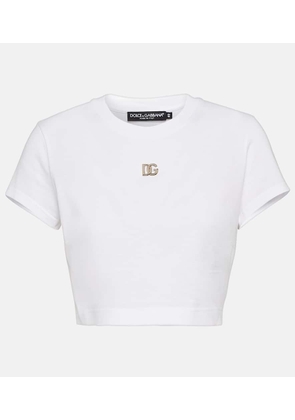 Dolce&Gabbana Logo cotton jersey crop top