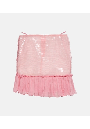 Nensi Dojaka Sequined tiered miniskirt