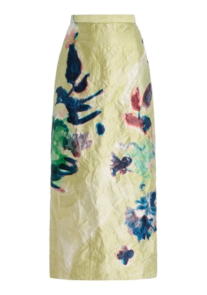 Erdem Printed Satin Midi Skirt - Moda Operandi