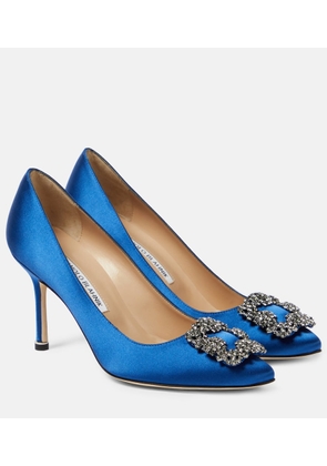 Manolo Blahnik Hangisi 90 embellished satin pumps