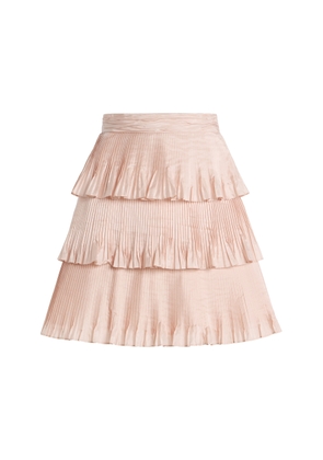 Valentino Garavani Tiered Pleated Silk Mini Skirt - Moda Operandi