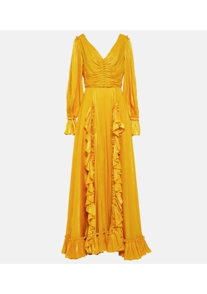 Costarellos Ruffle-trimmed gown