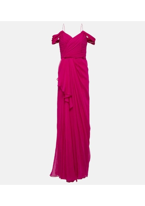 Costarellos Draped silk gown