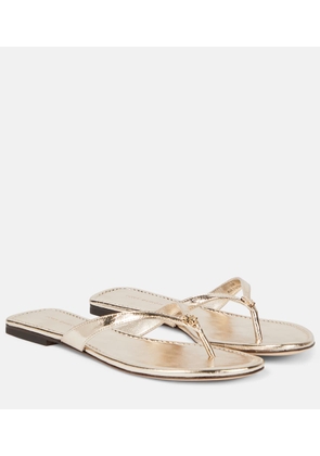 Tory Burch Metallic leather thong sandals