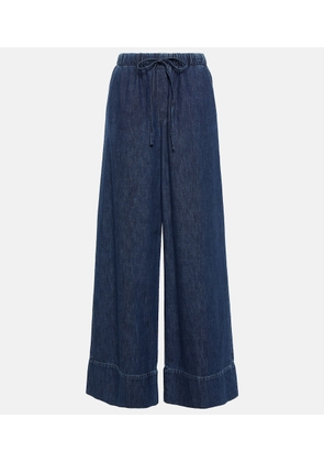 Valentino High-rise chambray wide-leg jeans