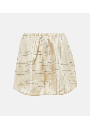 Toteme Logo silk shorts