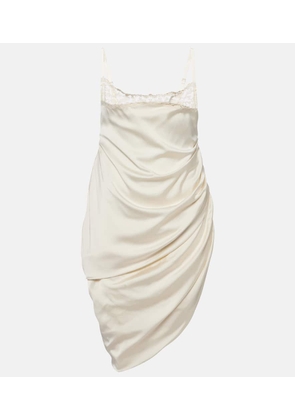 Jacquemus La Saudade Brodee satin slip dress
