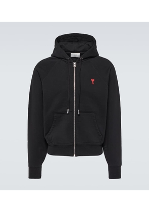 Ami Paris Ami De Cour cotton jersey zip-up hoodie