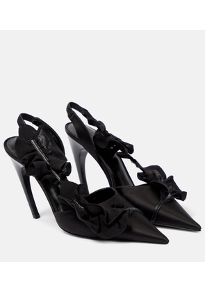 Nensi Dojaka Ruffled satin slingback pumps