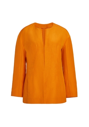 Givenchy Slit-Detailed Linen-Silk Top - Moda Operandi