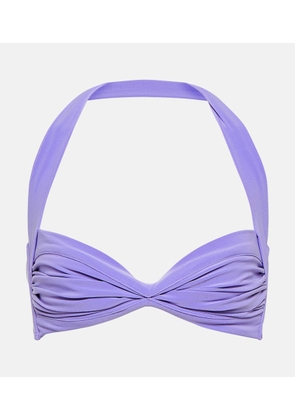 Norma Kamali Bill ruched halterneck bikini top