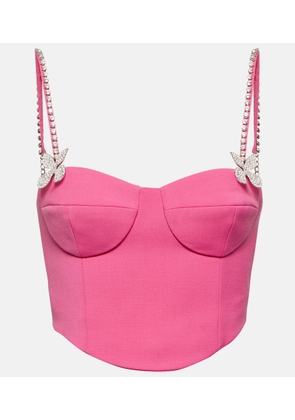 Area Embellished wool bustier