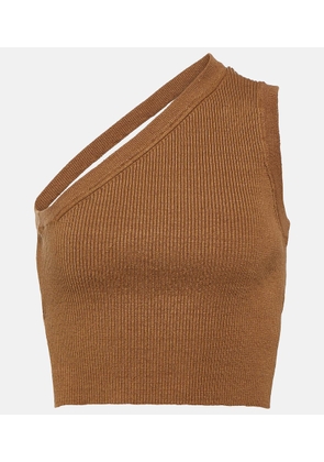 Jacquemus La Maille Ascu linen-blend crop top