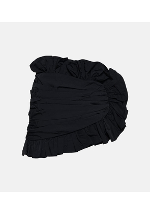 Area Ruffle-trimmed asymmetric miniskirt