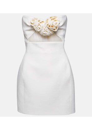 Magda Butrym Floral-applique wool bustier dress