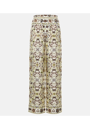 Tory Burch Printed silk wide-leg pants