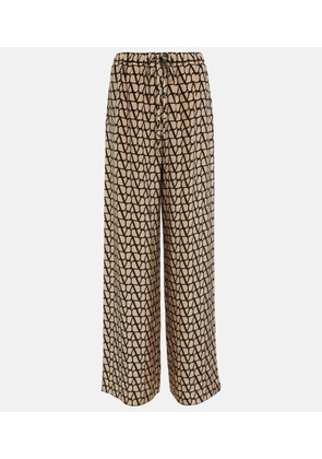 Valentino Toile Iconographe silk wide-leg pants