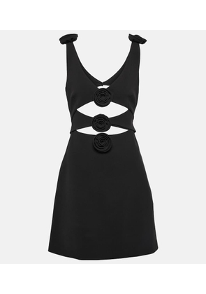 Magda Butrym Floral-applique cutout wool-blend minidress