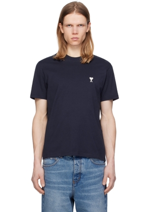 AMI Paris Navy Cotton Ami de Coeur T-shirt