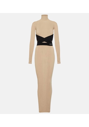 Alaia Turtleneck jersey maxi dress