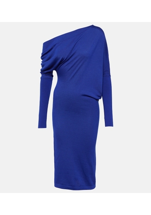 Tom Ford Off-shoulder cashmere and silk midi dress