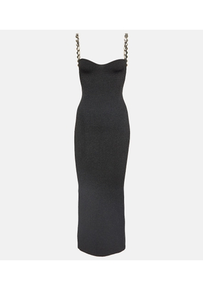 Galvan Globe Chain Wave ribbed-knit midi dress