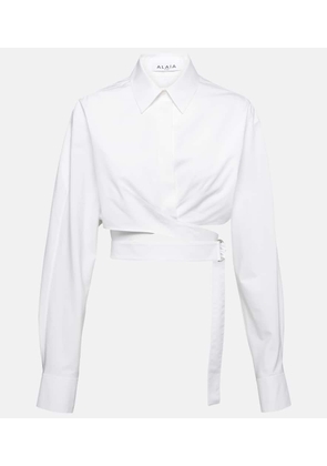 Alaia Cropped cotton poplin shirt
