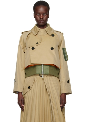 sacai Beige Cotton Gabardine x Nylon Twill Blouson