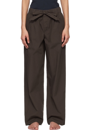 Tekla Brown Poplin Pyjama Pants