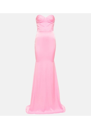 Alex Perry Barkley strapless satin crepe gown