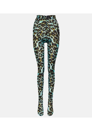 Alex Perry Cadie leopard-print tights