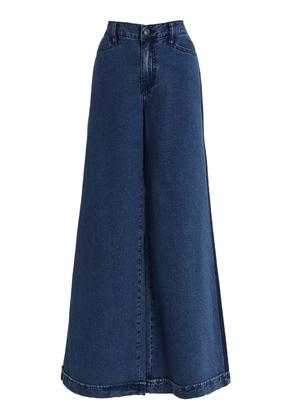 Outland Denim Leigh Rigid Mid-Rise Wide-Leg Long Jeans - Moda Operandi
