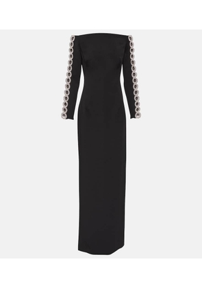 Safiyaa Maimie crystal-embellished crepe gown