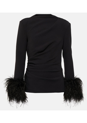 Safiyaa Feather-trimmed top