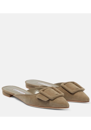Manolo Blahnik Maysale suede mules