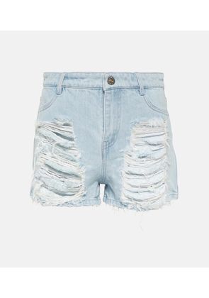 Dion Lee Distressed high-rise denim shorts