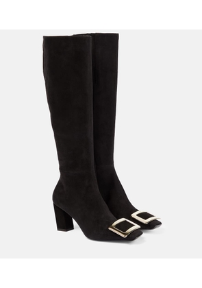 Roger Vivier Belle Vivier suede knee-high boots