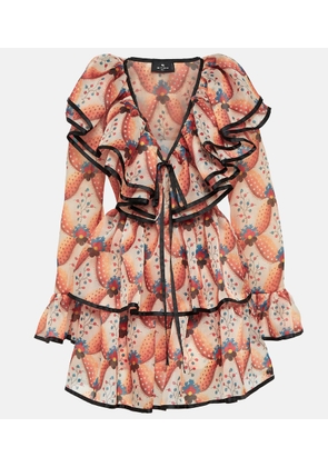 Etro Printed ruffled minidress