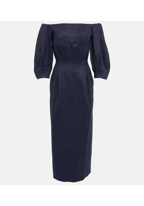 Gabriela Hearst Off-shoulder hemp and cotton midi dress