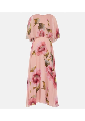 Giambattista Valli Caped floral silk georgette gown