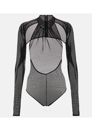 David Koma Cutout mesh bodysuit